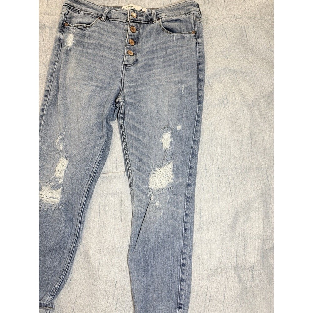 Abercrombie & Fitch High Rise Distressed Ankle Jeans Women's 30/10R L 30x26 - Picture 3 of 7